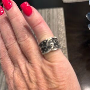 Black & white Diamond Sterling silver Ring